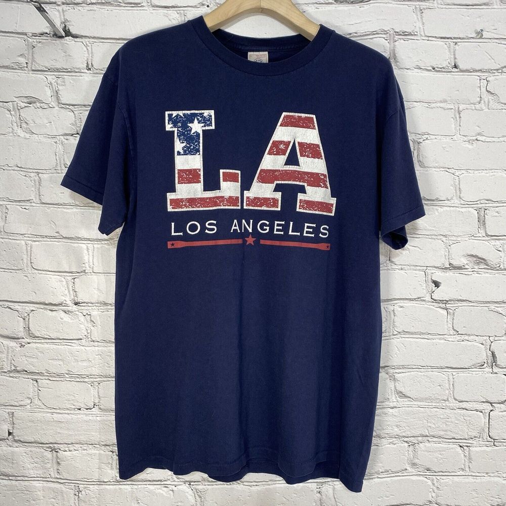 Vintage Los Angeles Single Stitch T Shirt Men's Size L Made in USA Delta Tag 90s